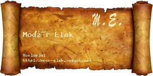 Moór Elek névjegykártya